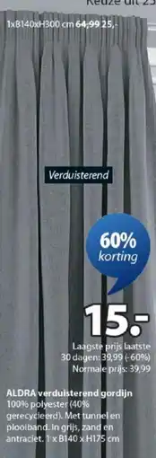 Jysk Aldra verduisterend gordijn aanbieding