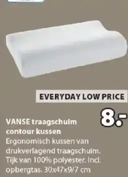 Jysk Vanse traagschuim contour kussen aanbieding