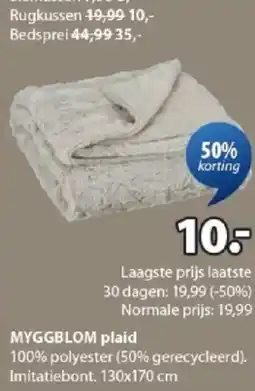 Jysk Myggblom plaid aanbieding