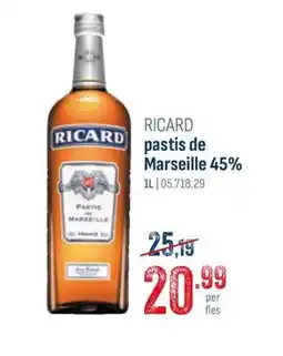 Horeca totaal Ricard pastis de marseille 45% aanbieding