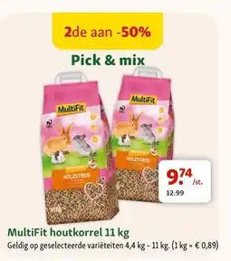 Maxi Zoo MultiFit houtkorrel 11 kg aanbieding