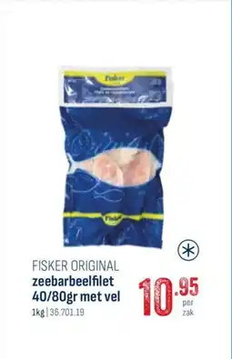 Horeca totaal Fisker original zeebarbeelfilet 40/80gr met vel aanbieding