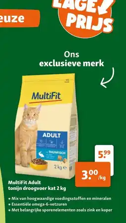 Maxi Zoo MultiFit Adult tonijn droogvoer kat 2 kg aanbieding