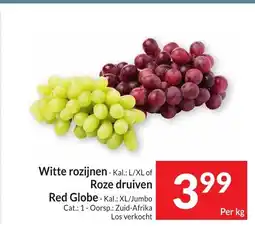 Intermarché Witte rozijnen Roze druiven red globe aanbieding