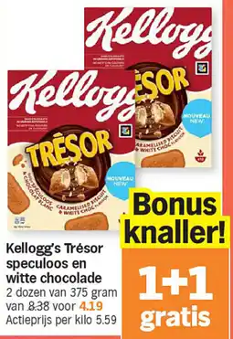 Albert Heijn Kellogg's Trésor speculoos en witte chocolade aanbieding