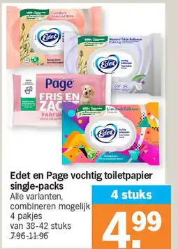 Albert Heijn Edet en Page vochtig toiletpapier single-packs aanbieding