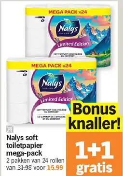 Albert Heijn Nalys soft toiletpapier mega-pack aanbieding