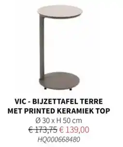 Horta Vic - bijzettafel terre met printed keramiek top aanbieding