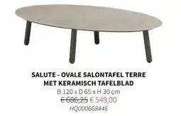 Horta Salute - ovale salontafel terre met keramisch tafelblad aanbieding