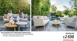 Horta Eva loungeset met twee emma loungetafels aanbieding
