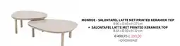 Horta Monroe - salontafel latte met printed keramiek top + salontafel latte met printed keramiek top aanbieding