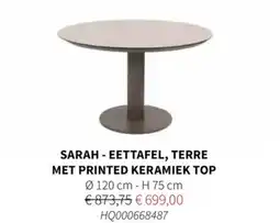 Horta Sarah - eettafel, terre met printed keramiek top aanbieding