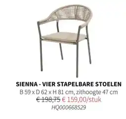 Horta Sienna - vier stapelbare stoelen aanbieding