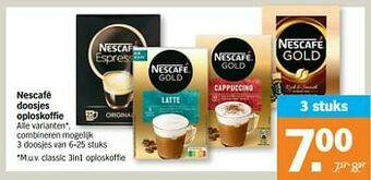 Albert Heijn Nescafé doosjes oploskoffie aanbieding