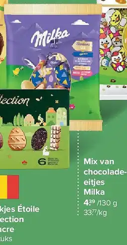 Carrefour Mix van chocoladeeitjes Milka aanbieding