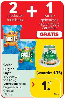 Carrefour Chips Bugles Lay’s aanbieding