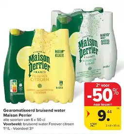 Carrefour Gearomatiseerd bruisend water Maison Perrier aanbieding