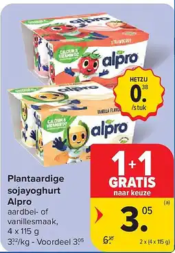 Carrefour Plantaardige sojayoghurt Alpro aanbieding