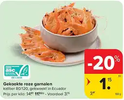 Carrefour Gekookte roze garnalen aanbieding