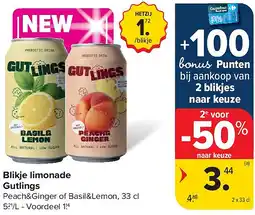 Carrefour Blikje limonade Gutlings aanbieding