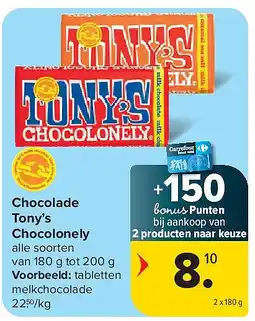 Carrefour Chocolade Tony’s Chocolonely aanbieding