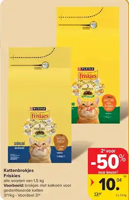 Carrefour Kattenbrokjes Friskies aanbieding
