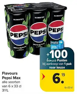 Carrefour Flavours Pepsi Max aanbieding