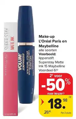 Carrefour Make-up L’Oréal Paris en Maybelline aanbieding