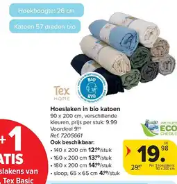 Carrefour Hoeslaken in bio katoen aanbieding