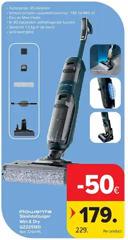 Carrefour Steelstofzuiger Wet & Dry GZ2251E0 aanbieding
