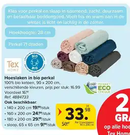 Carrefour Hoeslaken in bio perkal aanbieding