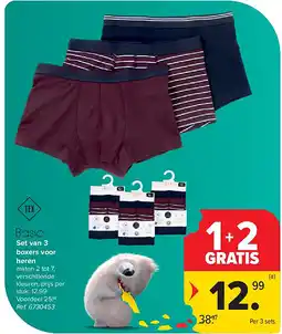 Carrefour Set van 3 boxers voor heren aanbieding