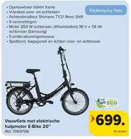 Carrefour Vouwfi ets met elektrische hulpmotor E-Bike 20’’ aanbieding