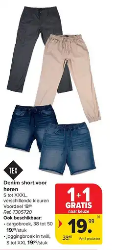 Carrefour Denim short voor heren aanbieding