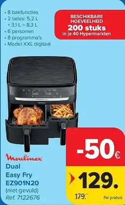 Carrefour Dual Easy Fry EZ901N20 aanbieding