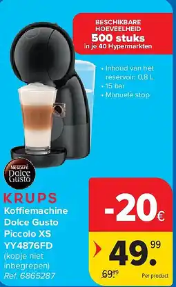 Carrefour Koffiemachine Dolce Gusto Piccolo XS YY4876FD aanbieding