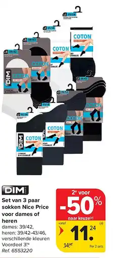 Carrefour Set van 3 paar sokken Nice Price voor dames of heren aanbieding