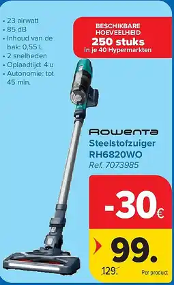 Carrefour Steelstofzuiger RH6820WO aanbieding
