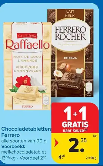 Chocoladetabletten Ferrero