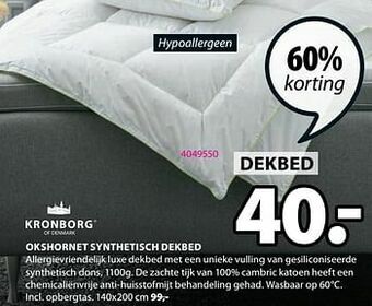 Jysk Okshornet synthetisch dekbed aanbieding
