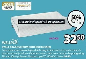 Jysk Valle traagschuim contour kussen aanbieding