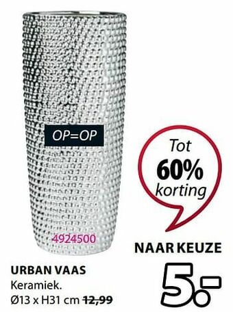 Jysk Urban vaas aanbieding