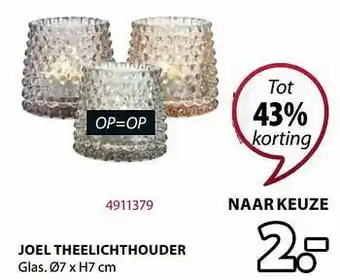 Jysk Joel theelichthouder aanbieding