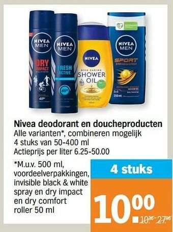 Albert Heijn Nivea deodorant en doucheproducten aanbieding