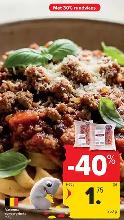 Carrefour Varkens-/ rundergehakt aanbieding
