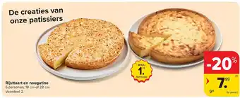 Carrefour Rijsttaart en nougatine aanbieding