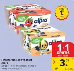 Carrefour Plantaardige sojayoghurt Alpro aanbieding