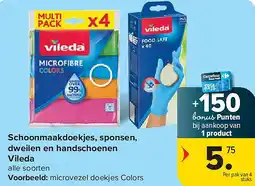 Carrefour Schoonmaakdoekjes, sponsen, dweilen en handschoenen Vileda aanbieding
