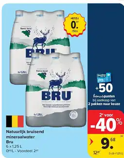 Carrefour Natuurlijk bruisend mineraalwater Bru aanbieding