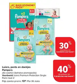 Carrefour Luiers, pants en doekjes Pampers aanbieding